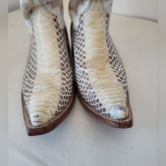 White Python Reptile Leather Boots Mexican Vaquero Cowboy Western Mex 26 US 7 - Picture 6 of 10